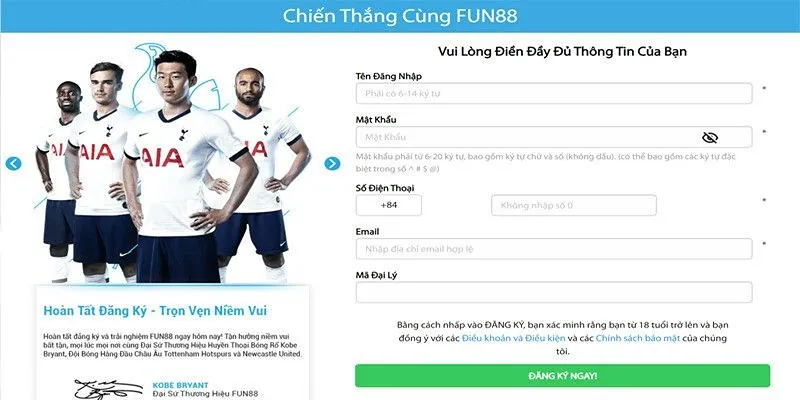 Câu hỏi thường gặp Fun88 với việc tạo tài khoản