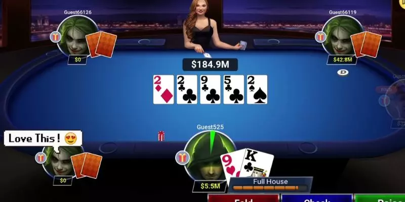 Poker fun88 sử dụng bộ bài Tây 52 lá khi tham gia